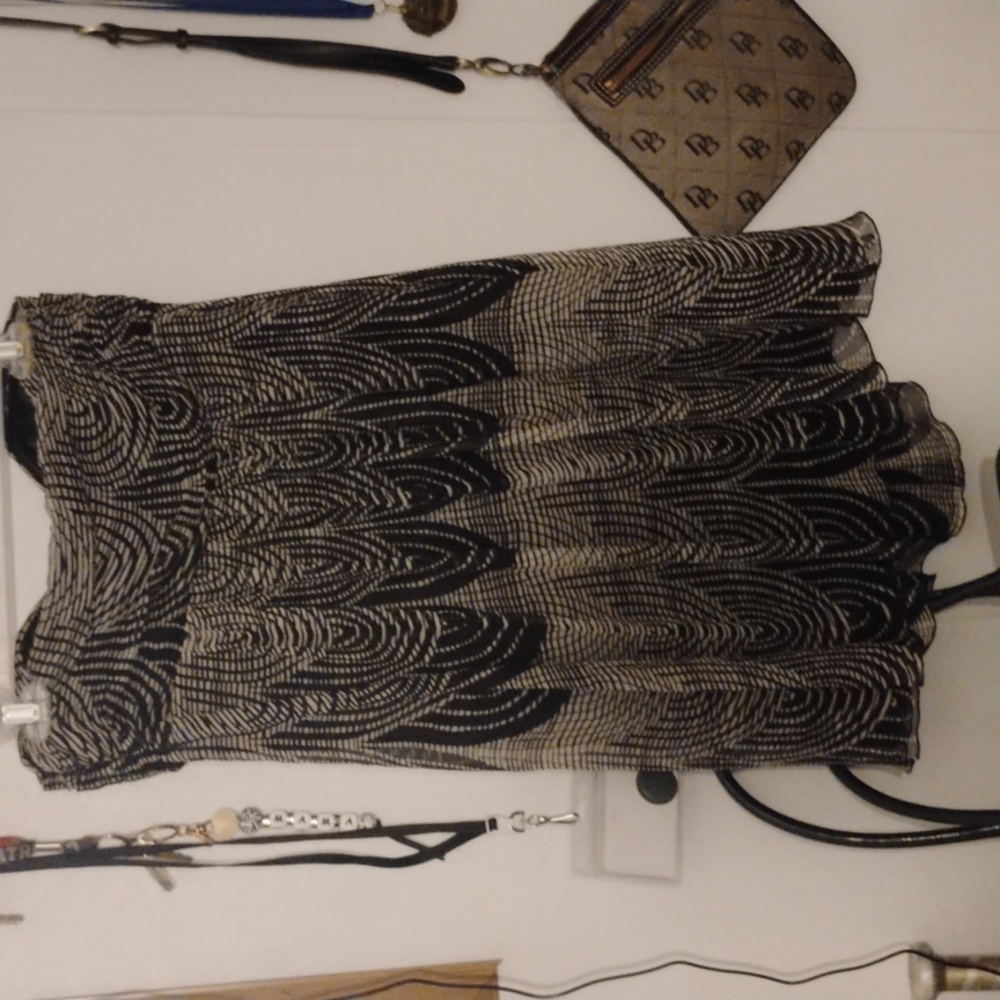 Express Elegant Strapless Black and Gray Dress